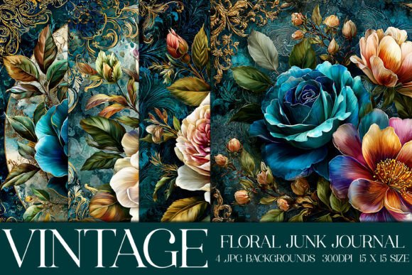 Elegant Floral Backgrounds, S13: Vintage Charm for Modern Designs