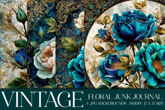 Elegant Floral Backgrounds, S14: A Vintage Patchwork Dream