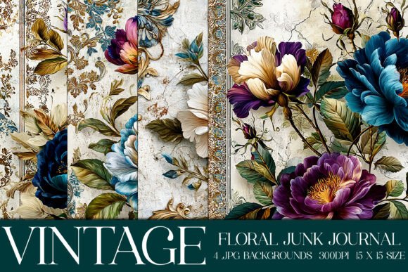 Elevate Your Crafts with Junk Journal Floral Backgrounds, S23