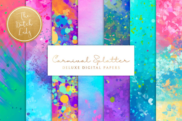 Happy Carnival Splatter Backgrounds: A Festive Design Toolkit