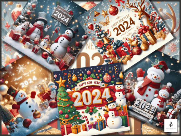 Happy New Year Backgrounds New Year PNG: Your 2024 Design Toolkit