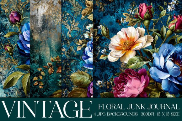 Junk Journal Floral Backgrounds, S25: Your Vintage Design Foundation