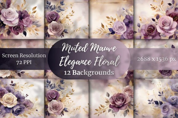 Muted Mauve Elegance: A Floral Watercolor Collection for Modern Designers