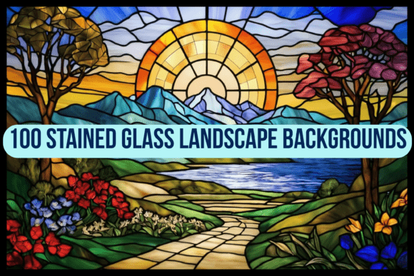Radiant Scenery: Mastering 100 Stained Glass Landscape Backgrounds