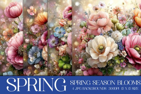 Spring Season Blooms Backgrounds, S5: A Fresh Palette for Creatives