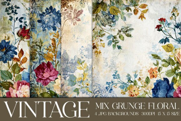 Timeless Textures: Using Vintage Grunge Floral Backgrounds, S3