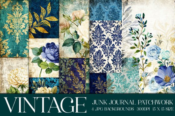 Unearthing Authenticity: Junk Journal Patchwork Backgrounds S10