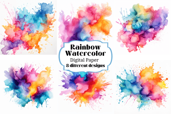 Unleashing Creativity: 8 Rainbow Watercolor Splash Backgrounds