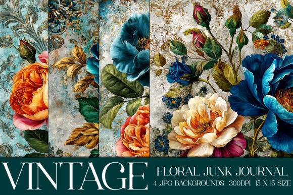 Unveiling Junk Journal Floral Backgrounds, S24